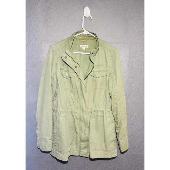 Merona Jackets & Blazers - Merona Jacket Women's L Olive Green Cargo Utility Snap Front and Zipper